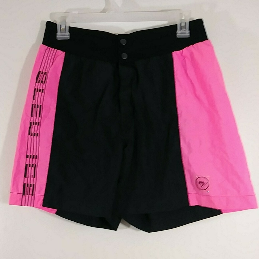 Bleu Ice Neon Swim Suit Pink Colorblock Board Shorts Trunks Elastic Not Good